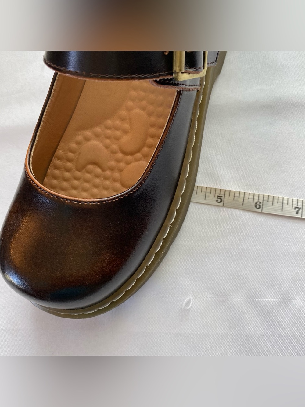 Meizudongli Brown Leather Mary Jane Chunky Platform Shoes 8/8.5 Y2K Revival - Picture 14 of 15